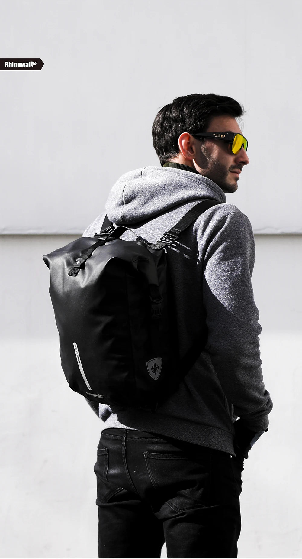 Sacoche Vélo Porte-Bagages Rhinowalk 20L Étanche Convertible Sac à Dos — vue 7 — sacoche vélo | La Sacoche Vélo