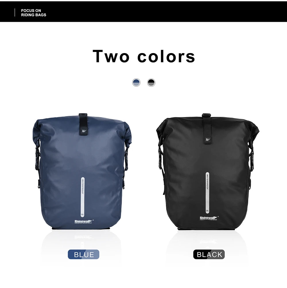 Sacoche Vélo Porte-Bagages Rhinowalk 20L Étanche Convertible Sac à Dos — vue 16 — sacoche vélo | La Sacoche Vélo