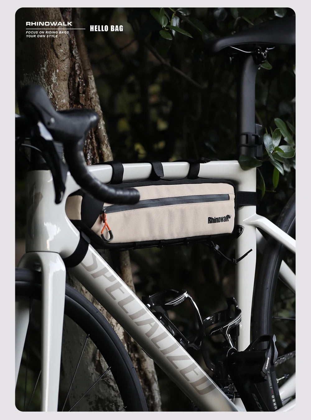 Sacoche Cadre Vélo Rhinowalk 2.1L/2.7L - Triangle Résistant VTT Route Gravel