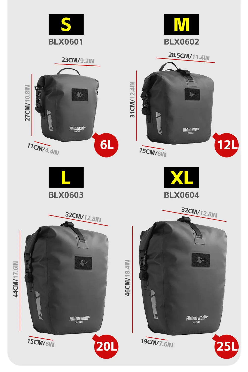 Sacoche Vélo Rhinowalk Étanche – Porte-Bagages Double Latérale — vue 10 — sacoche vélo | La Sacoche Vélo