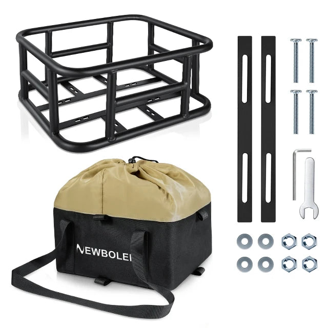 Panier Vélo Arrière en Fer NEWBOLER avec Sacoche Étanche - Grande Capacité 30kg