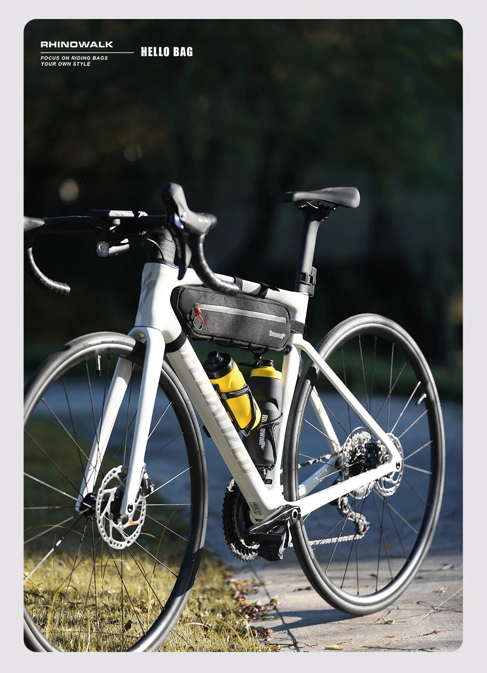 Sacoche Cadre Vélo Rhinowalk 2.1L/2.7L - Triangle Résistant VTT Route Gravel