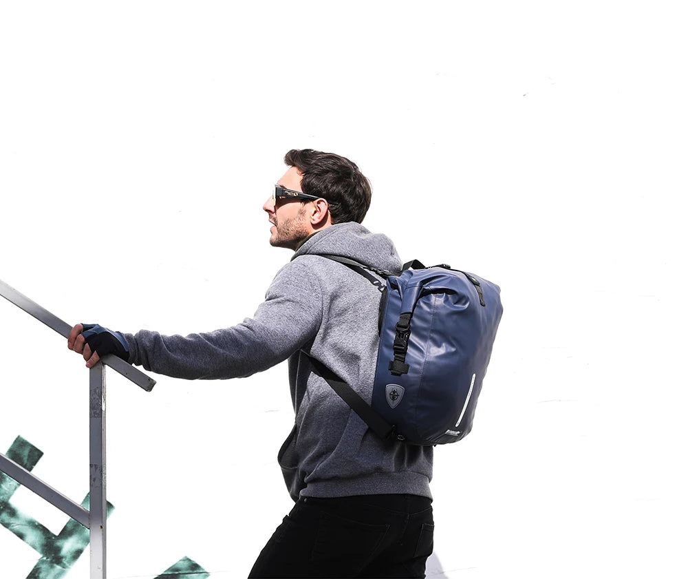 Sacoche Vélo Porte-Bagages Rhinowalk 20L Étanche Convertible Sac à Dos