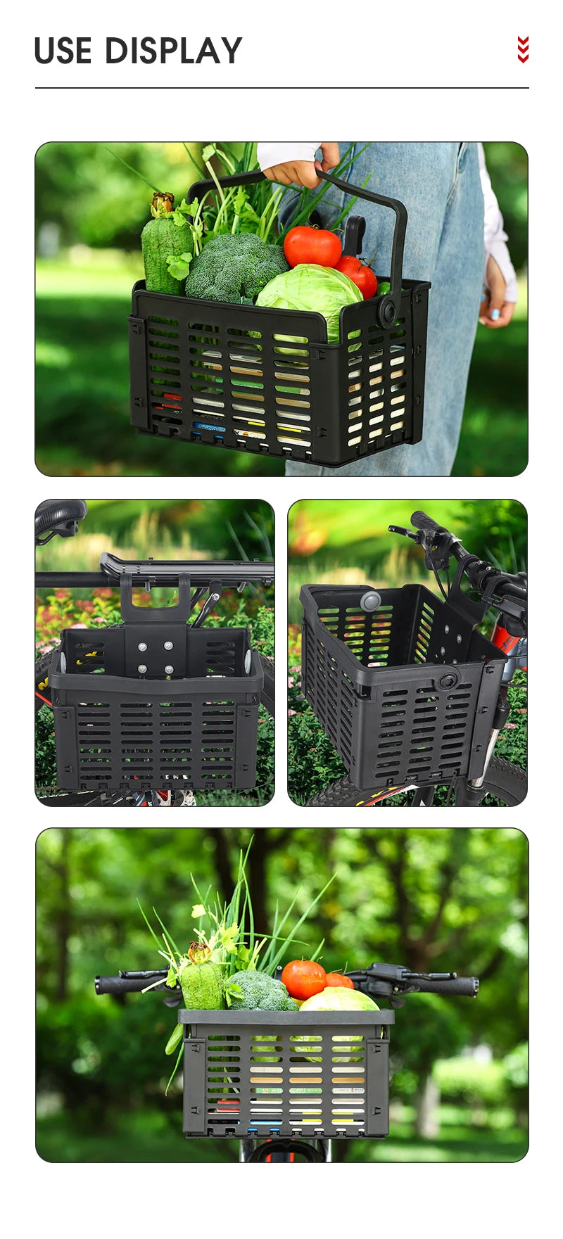 Panier Vélo Pliable West Biking – Fixation Guidon ou Porte-Bagages — vue 16 — sacoche vélo | La Sacoche Vélo