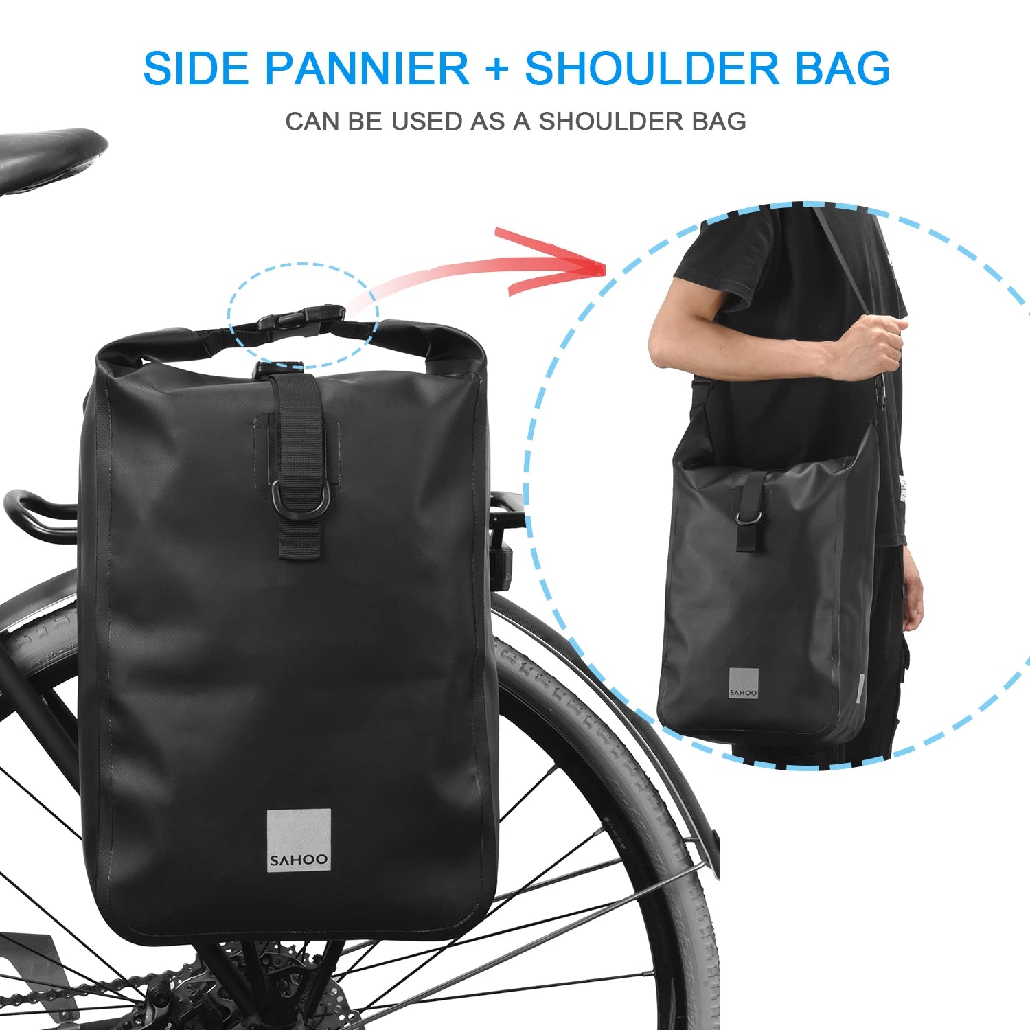 Sacoche Porte-Bagage Vélo SAHOO 10L Imperméable avec Réflecteurs — vue 5 — sacoche vélo | La Sacoche Vélo