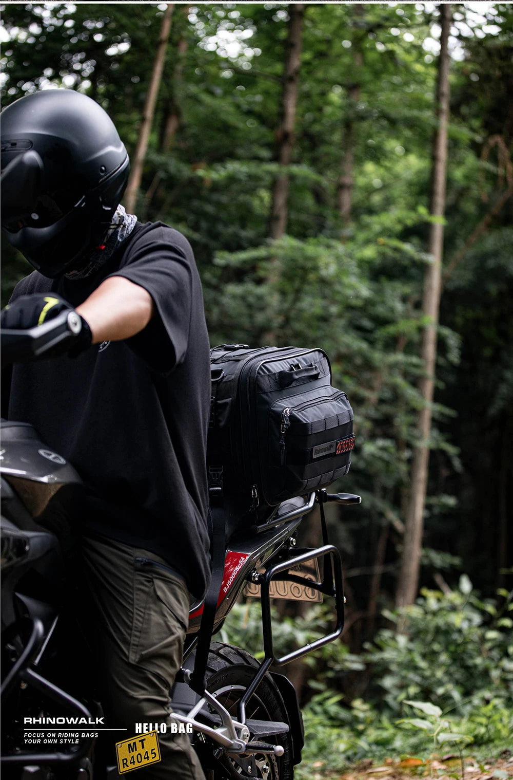 Sacoche Moto Rhinowalk Étanche 19L-80L Extensible - Sac Arrière