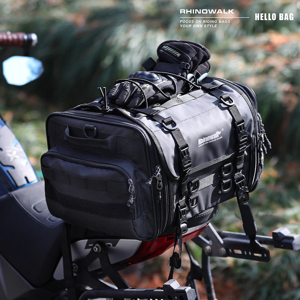 Sacoche Moto Rhinowalk Étanche 19L-80L Extensible - Sac Arrière — vue 3 — sacoche vélo | La Sacoche Vélo