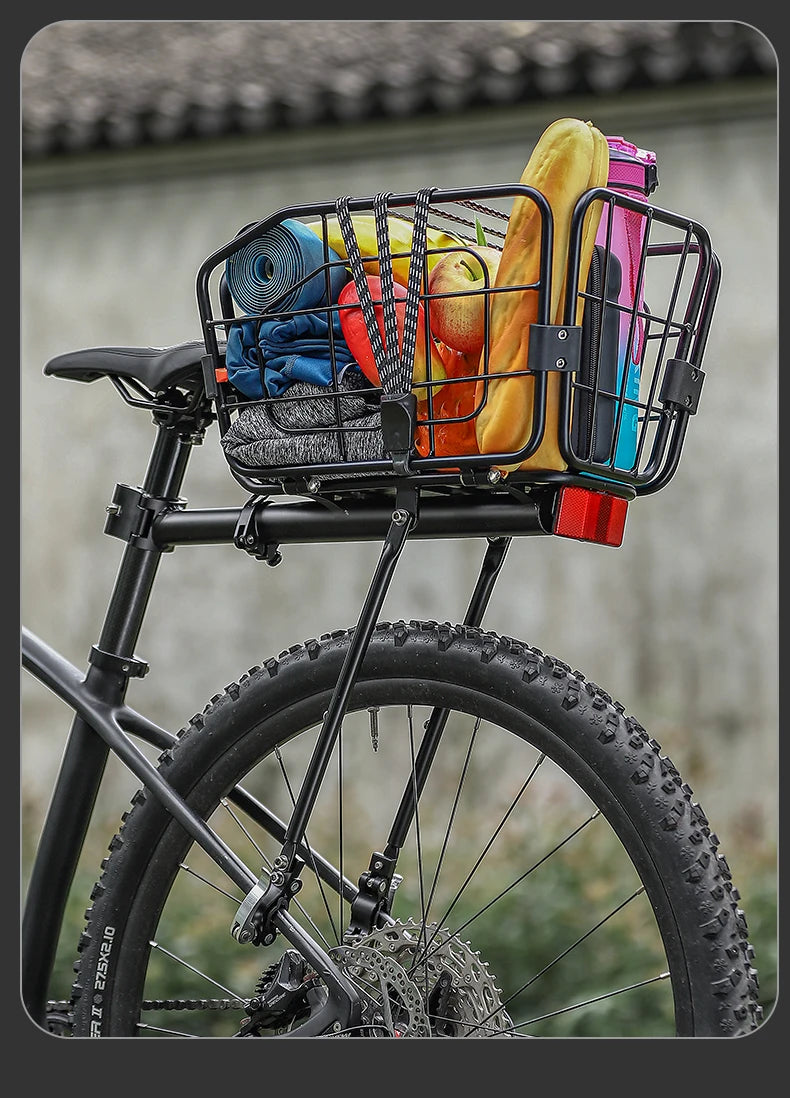 Porte-Bagage Arrière Vélo WEST BIKING avec Panier - Fixation Rapide 75kg