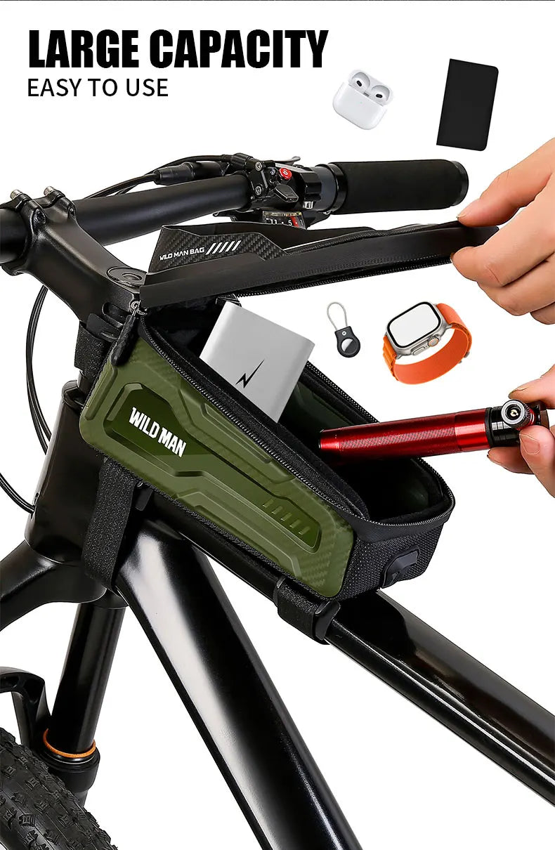 Sacoche Cadre VTT WILD MAN M20 Rigide avec Écran Tactile Étanche — vue 15 — sacoche vélo | La Sacoche Vélo