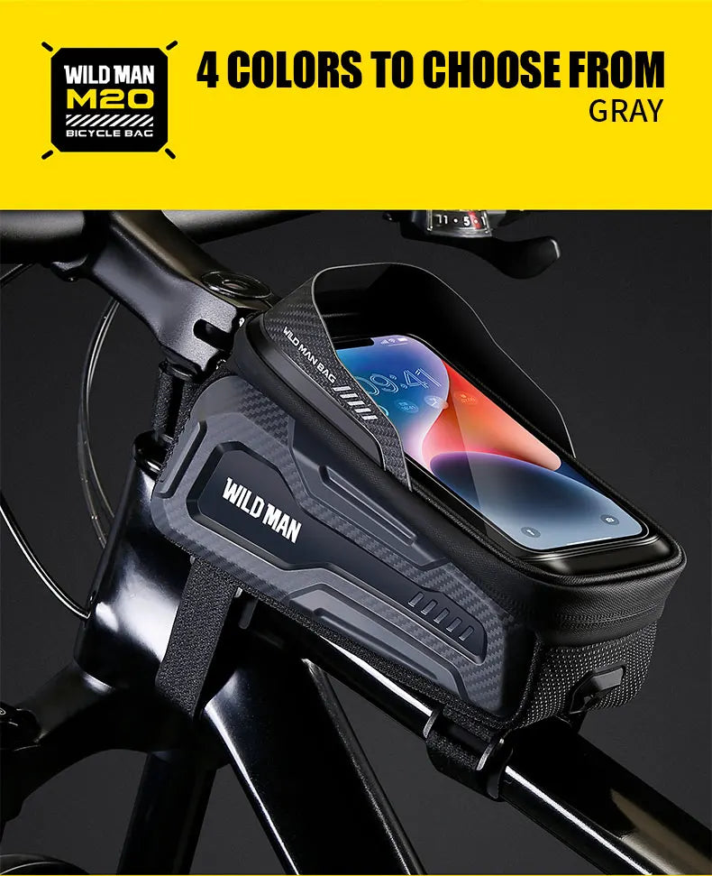 Sacoche Cadre VTT WILD MAN M20 Rigide avec Écran Tactile Étanche