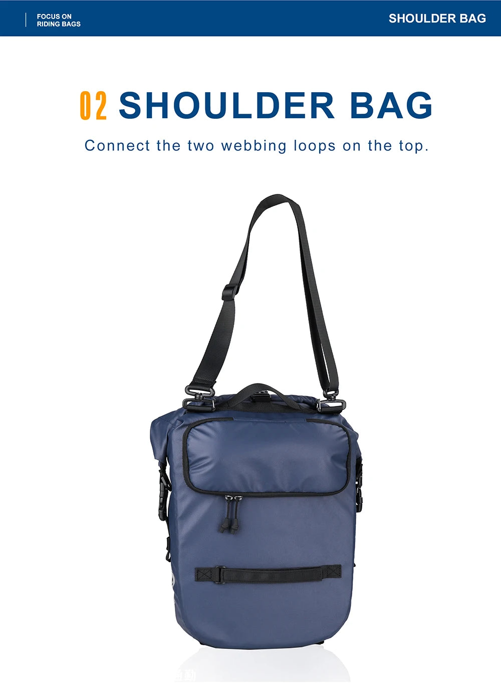 Sacoche Vélo Porte-Bagages Rhinowalk 20L Étanche Convertible Sac à Dos — vue 12 — sacoche vélo | La Sacoche Vélo