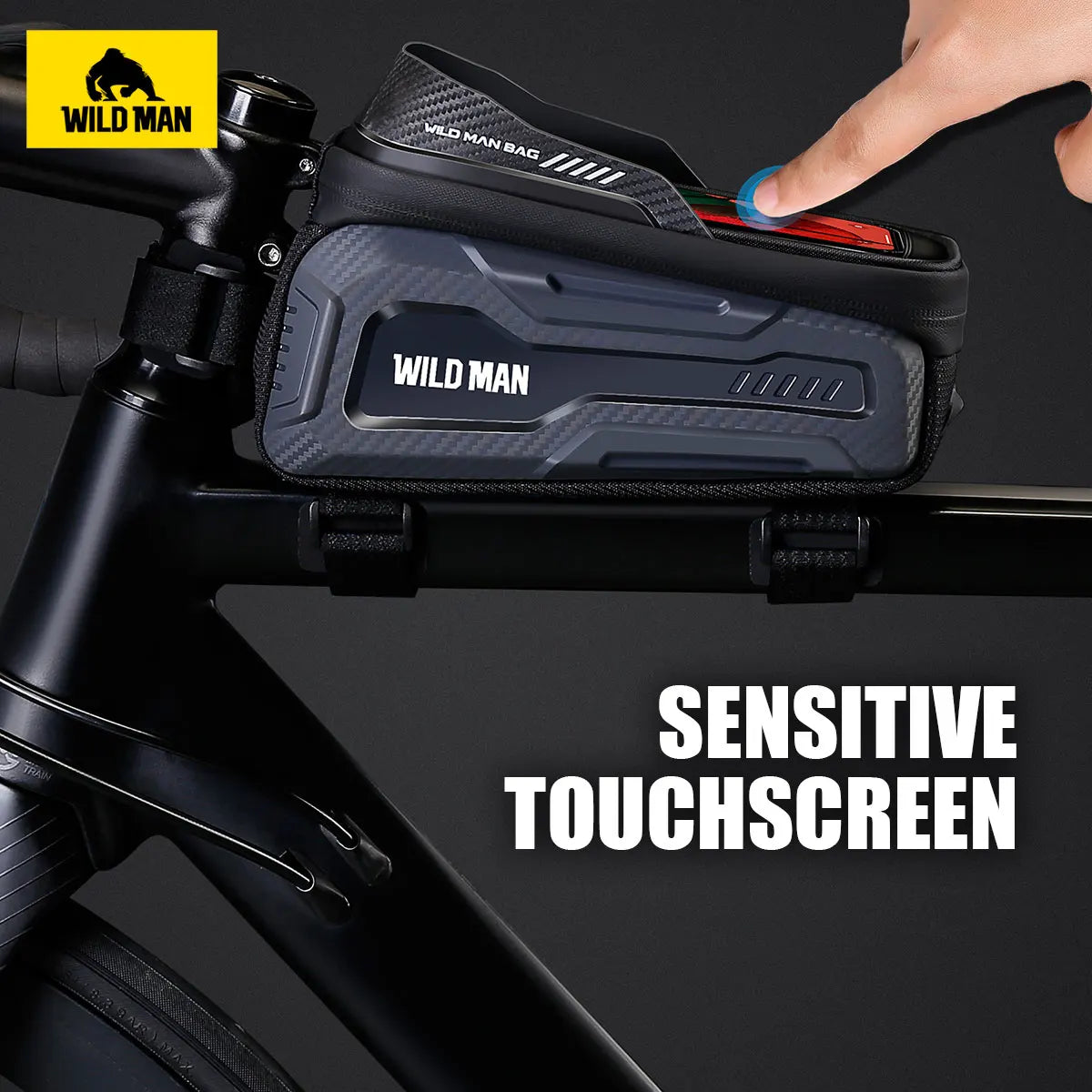 Sacoche Cadre VTT WILD MAN M20 Rigide avec Écran Tactile Étanche — vue 4 — sacoche vélo | La Sacoche Vélo