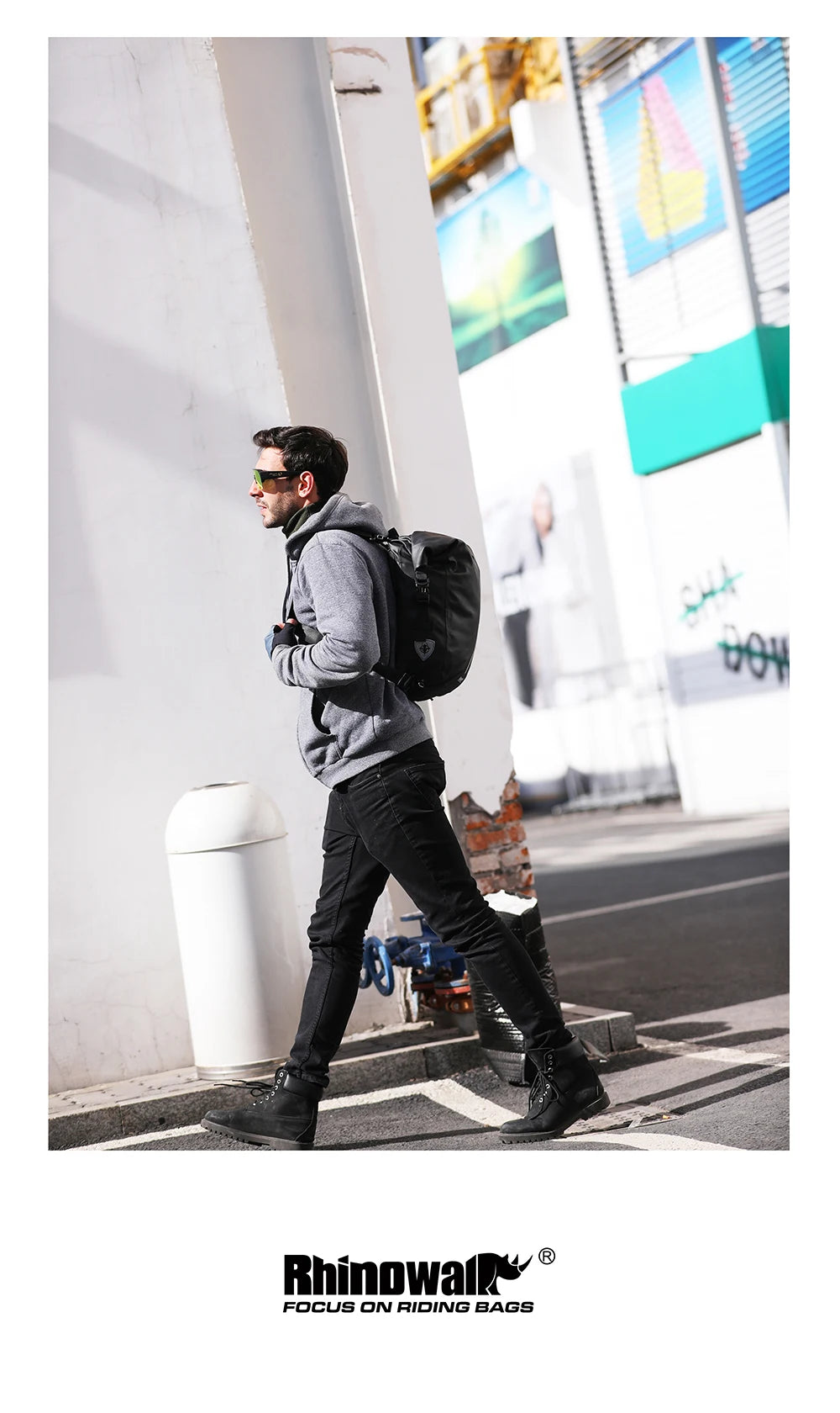 Sacoche Vélo Porte-Bagages Rhinowalk 20L Étanche Convertible Sac à Dos