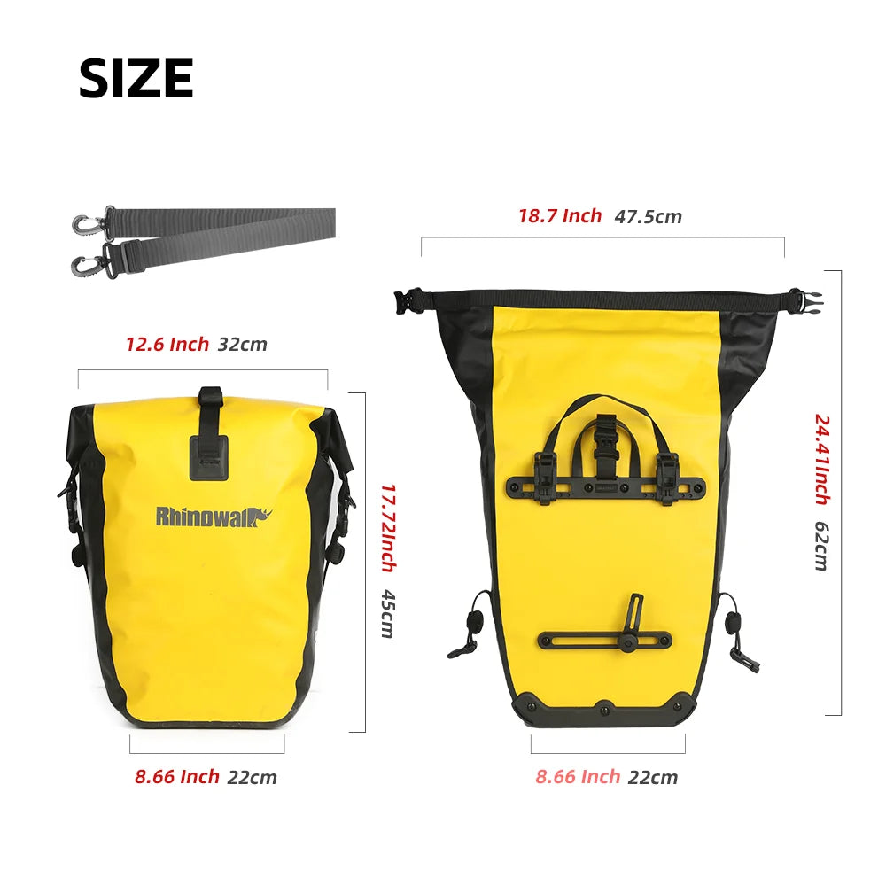 Sacoche Vélo Porte-Bagage Rhinowalk 27L - Étanche à Fixation Rapide — vue 6 — sacoche vélo | La Sacoche Vélo