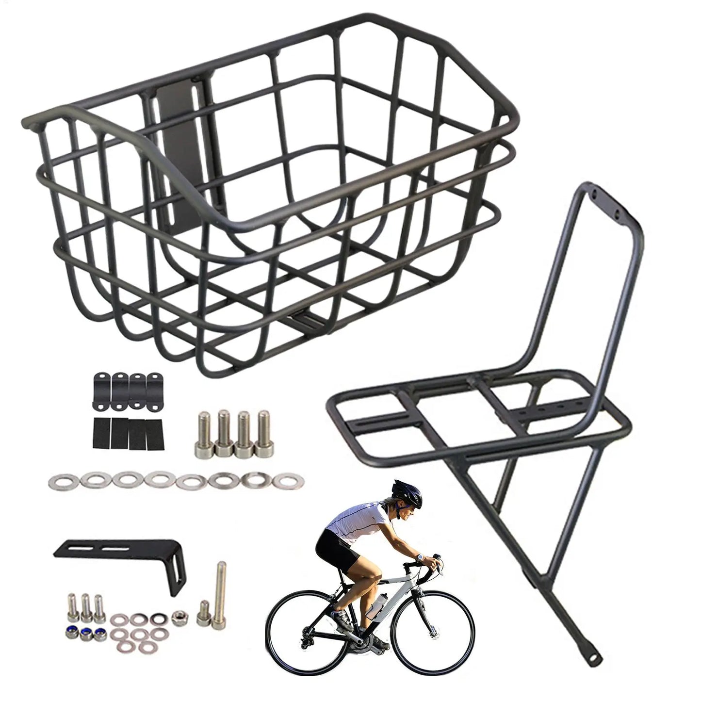 Panier Vélo Avant en Fil Métallique - Aluminium avec Fixation Guidon — vue 4 — sacoche vélo | La Sacoche Vélo