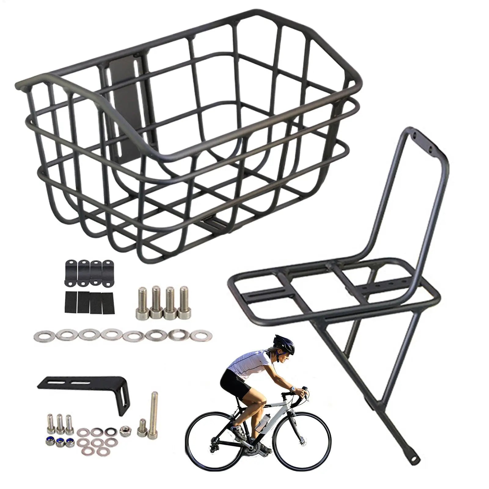 Panier Vélo Avant en Fil Métallique - Aluminium avec Fixation Guidon — vue 4 — sacoche vélo | La Sacoche Vélo