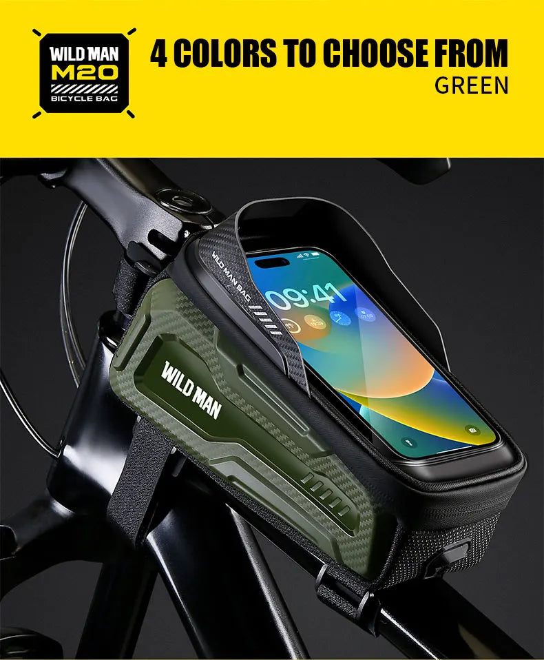 Sacoche Cadre VTT WILD MAN M20 Rigide avec Écran Tactile Étanche