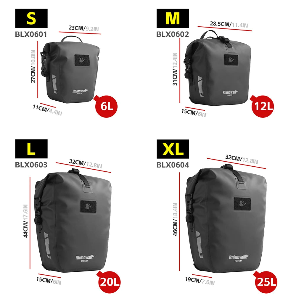 Sacoche Vélo Rhinowalk Étanche – Porte-Bagages Double Latérale — vue 4 — sacoche vélo | La Sacoche Vélo