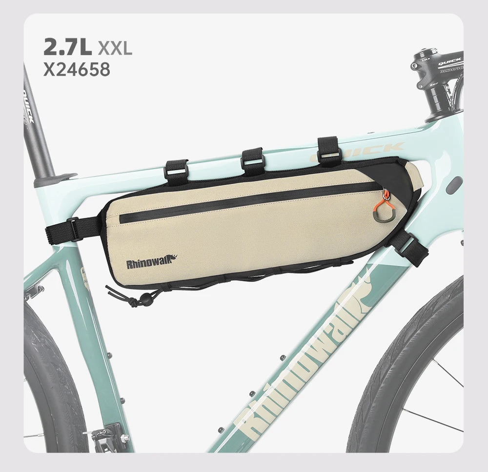 Sacoche Cadre Vélo Rhinowalk 2.1L/2.7L - Triangle Résistant VTT Route Gravel