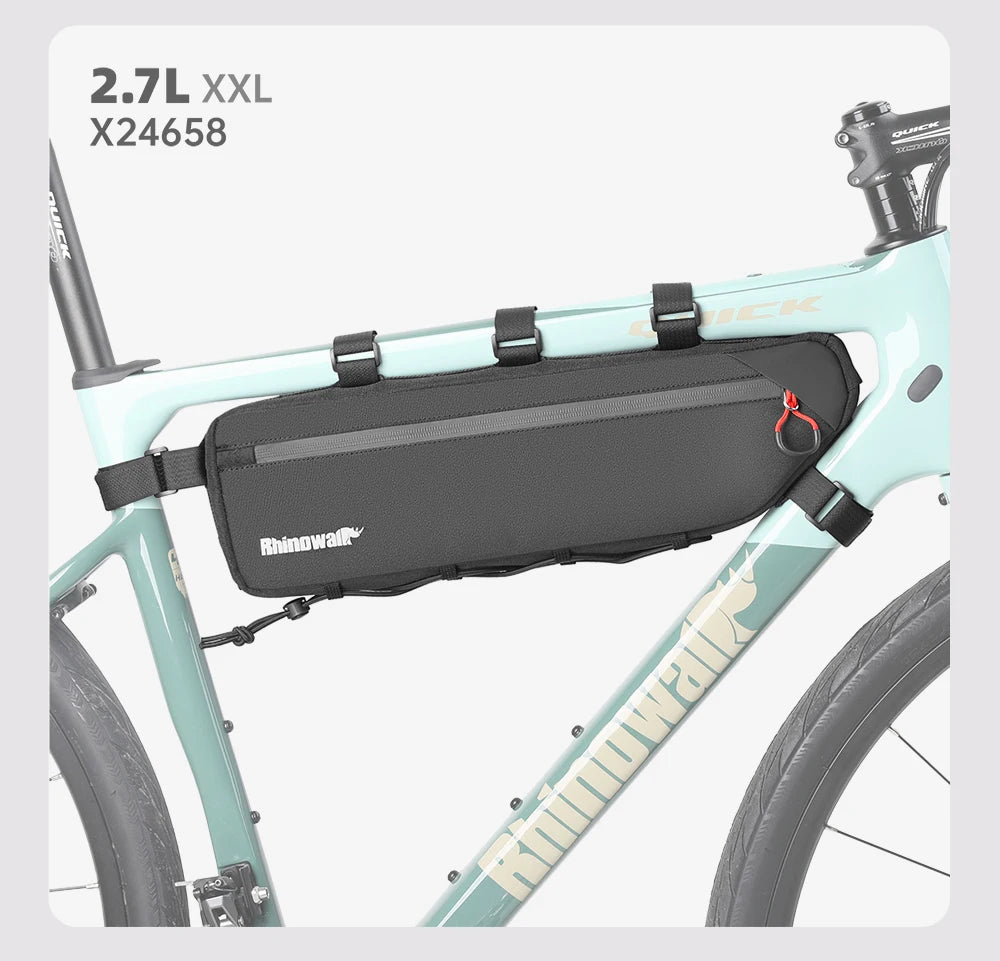 Sacoche Cadre Vélo Rhinowalk 2.1L/2.7L - Triangle Résistant VTT Route Gravel