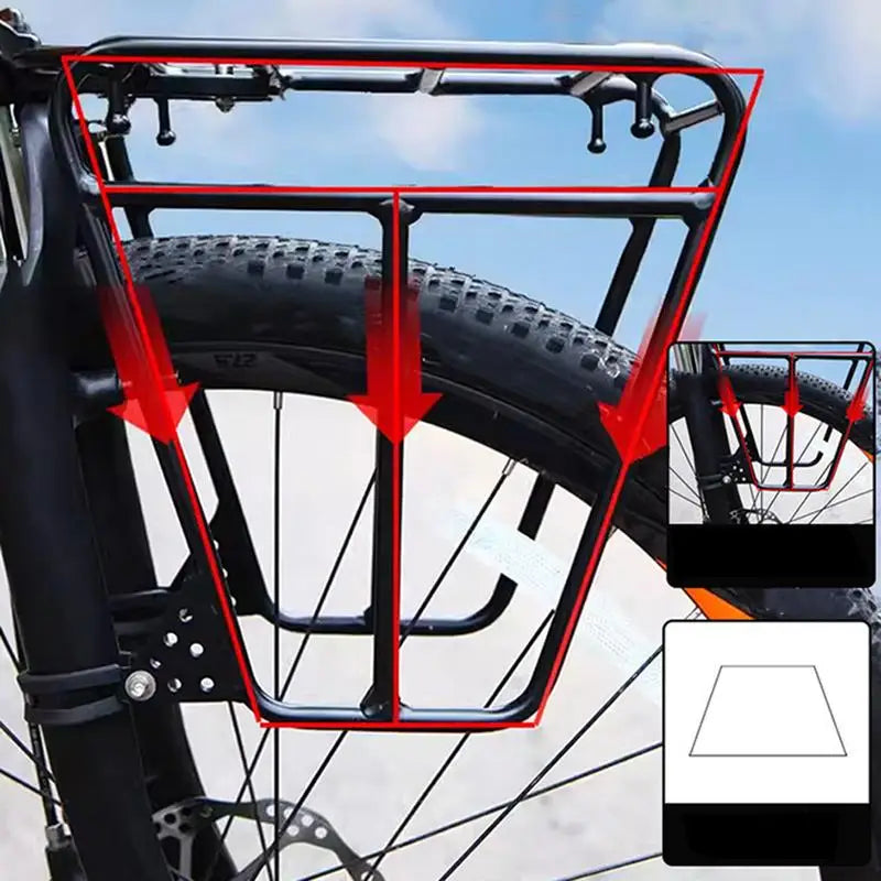 Porte-Bagage Avant Vélo en Acier Robuste - Capacité 25kg — vue 3 — sacoche vélo | La Sacoche Vélo
