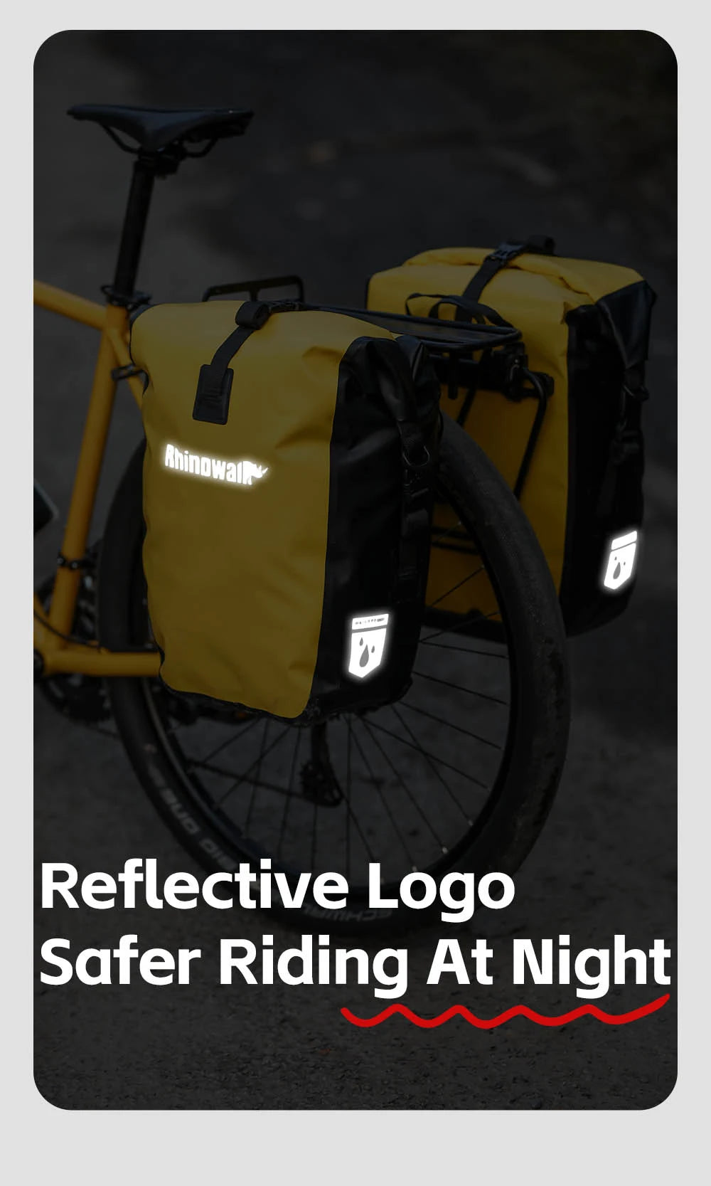 Sacoche Vélo Porte-Bagage Rhinowalk 27L - Étanche à Fixation Rapide — vue 17 — sacoche vélo | La Sacoche Vélo