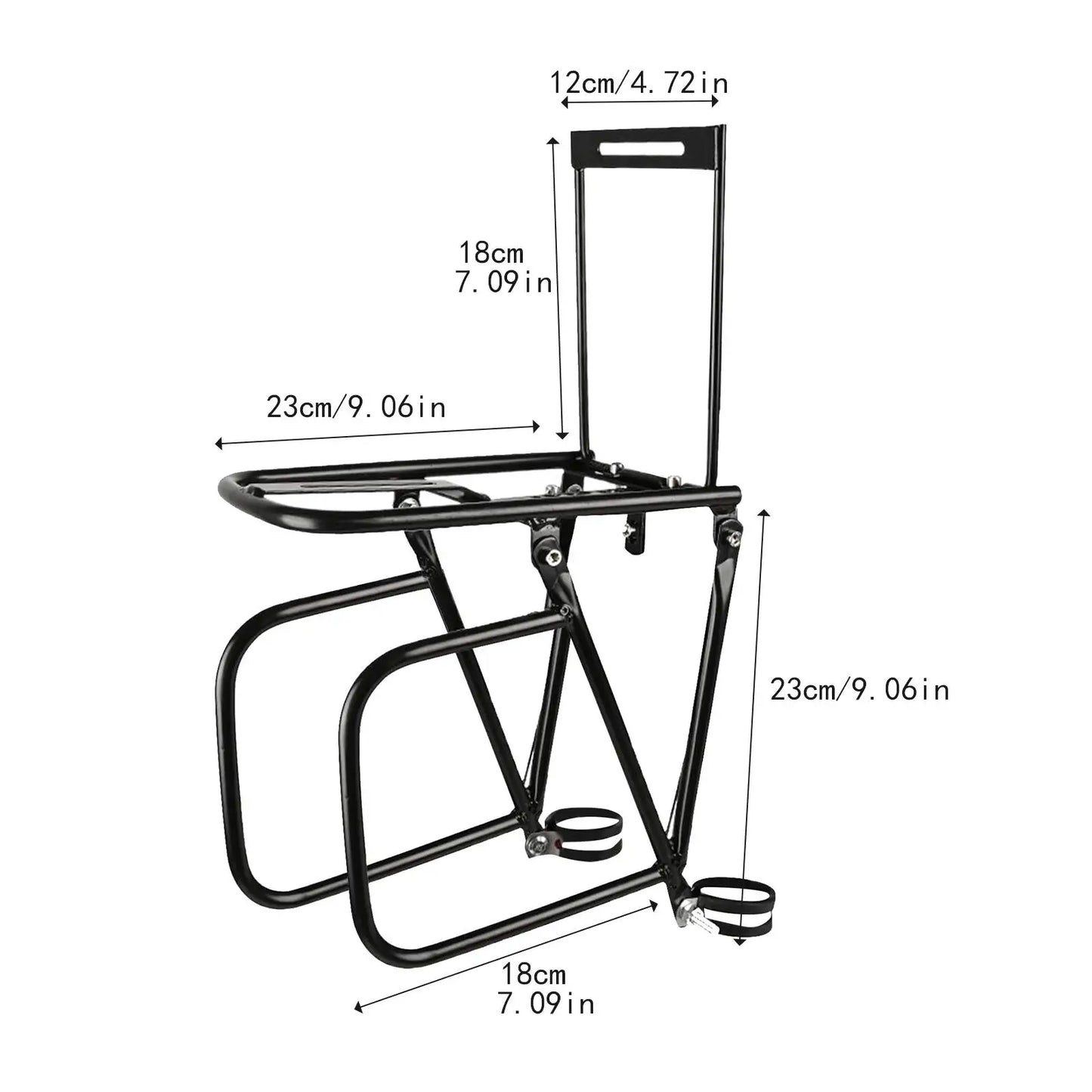 Porte-Bagage Avant Vélo en Aluminium – Fixation Fourche Universelle — vue 6 — sacoche vélo | La Sacoche Vélo