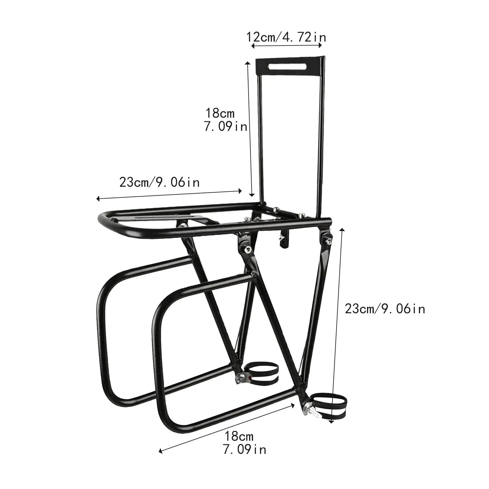 Porte-Bagage Avant Vélo en Aluminium – Fixation Fourche Universelle — vue 6 — sacoche vélo | La Sacoche Vélo