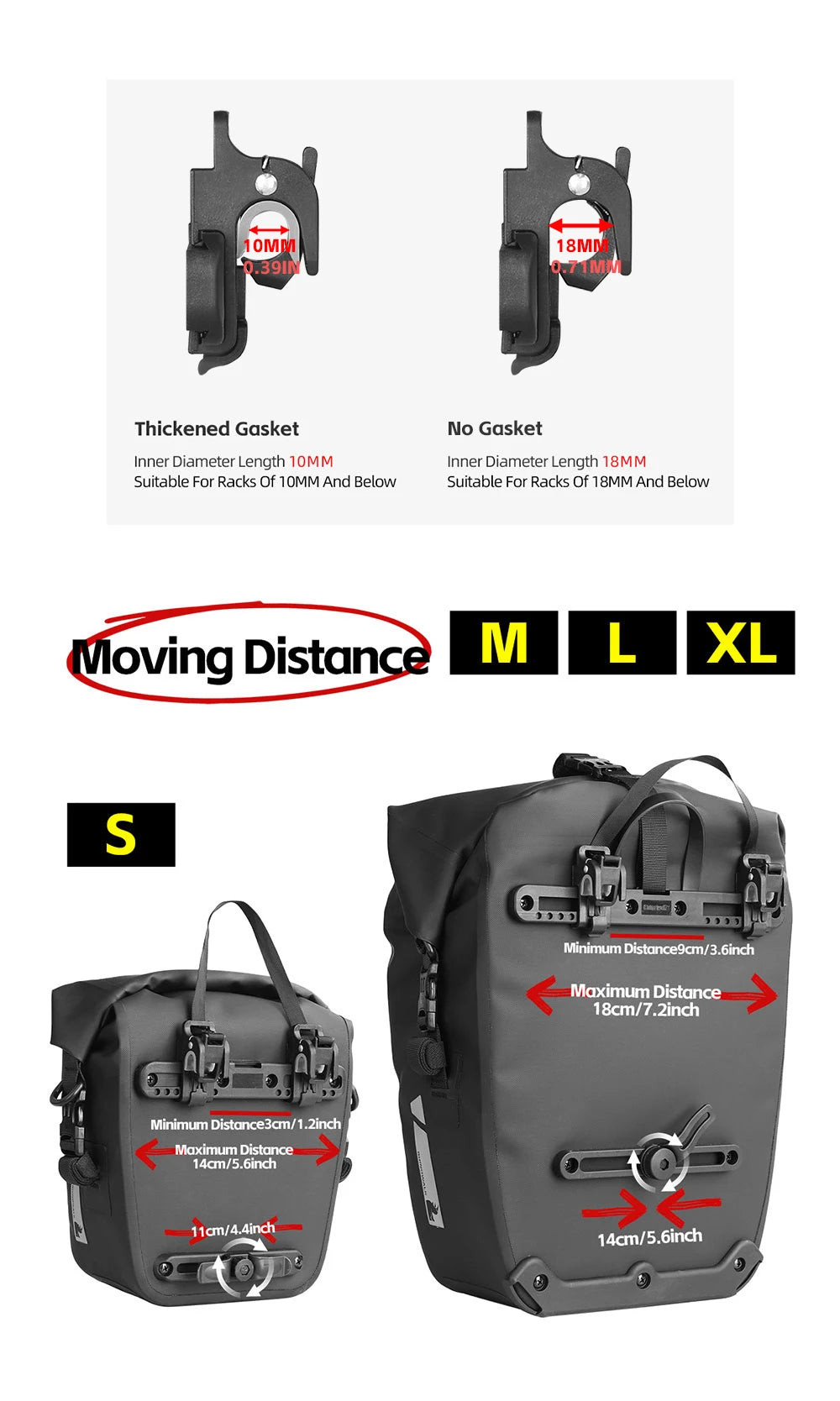 Sacoche Vélo Rhinowalk Étanche – Porte-Bagages Double Latérale — vue 16 — sacoche vélo | La Sacoche Vélo