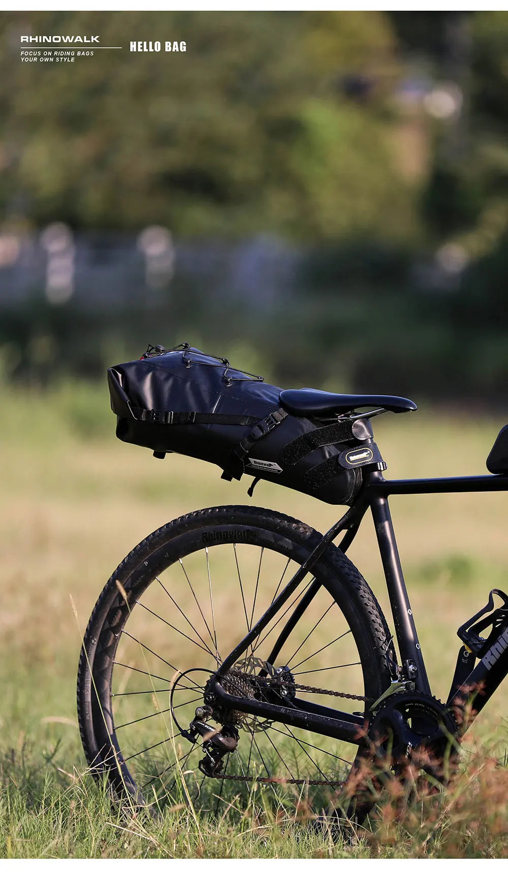 Sacoche de Selle Vélo Rhinowalk Étanche 5L-13L avec Bandes Réfléchissantes