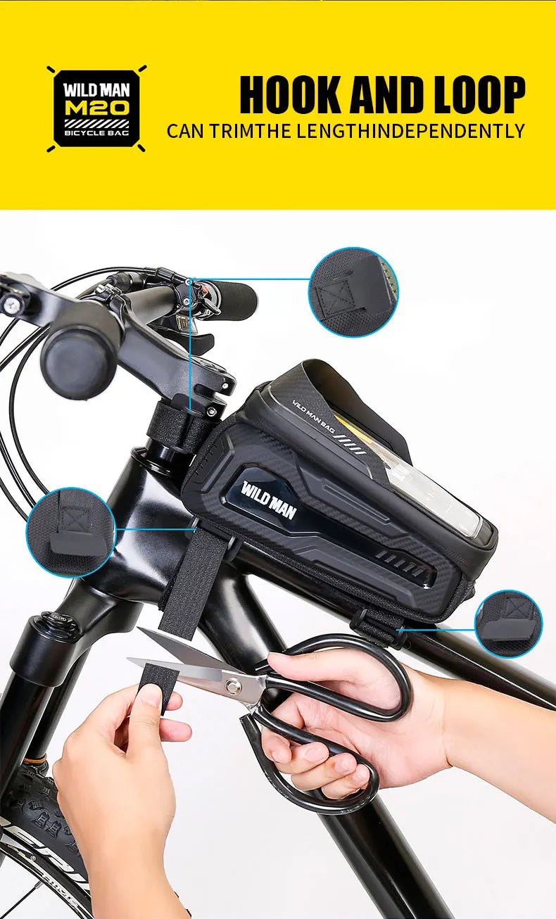 Sacoche Cadre VTT WILD MAN M20 Rigide avec Écran Tactile Étanche
