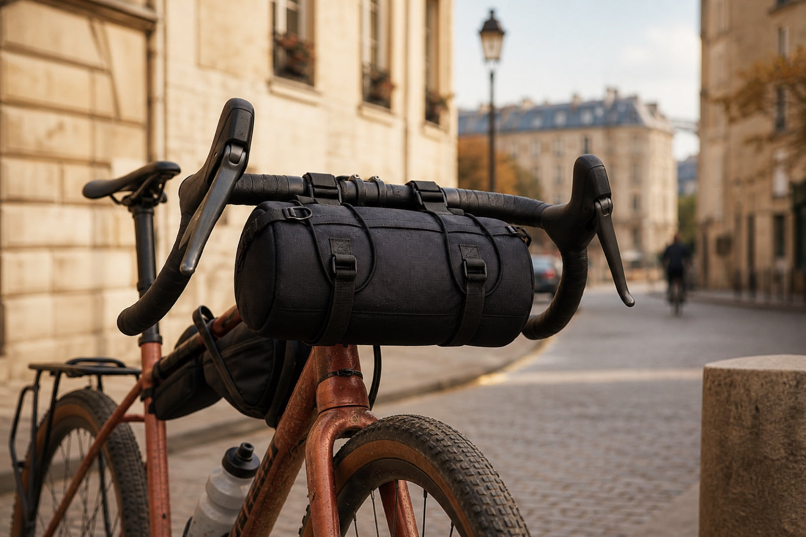 Sacoche guidon vélo étanche sur vélo
